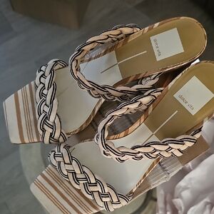 Dolce Vita Women's Cream and Tan Braided Sandals